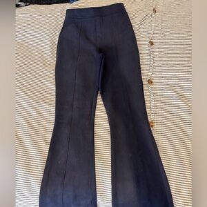 SPANX Navy faux suede flare Leggings